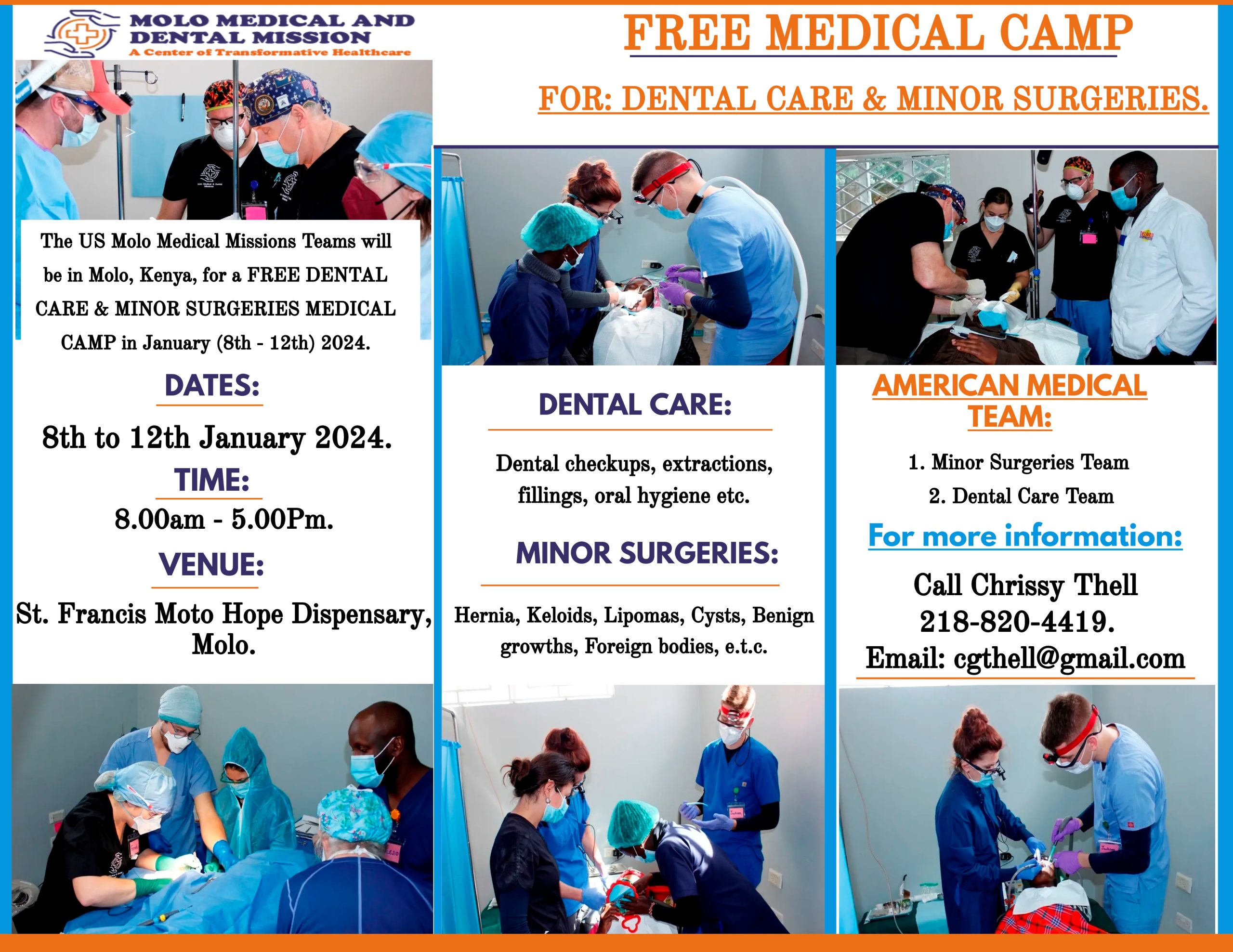 UPCOMING MEDICAL MISSIONS TRIP TO KENYA : 8th to 12th January 2024.